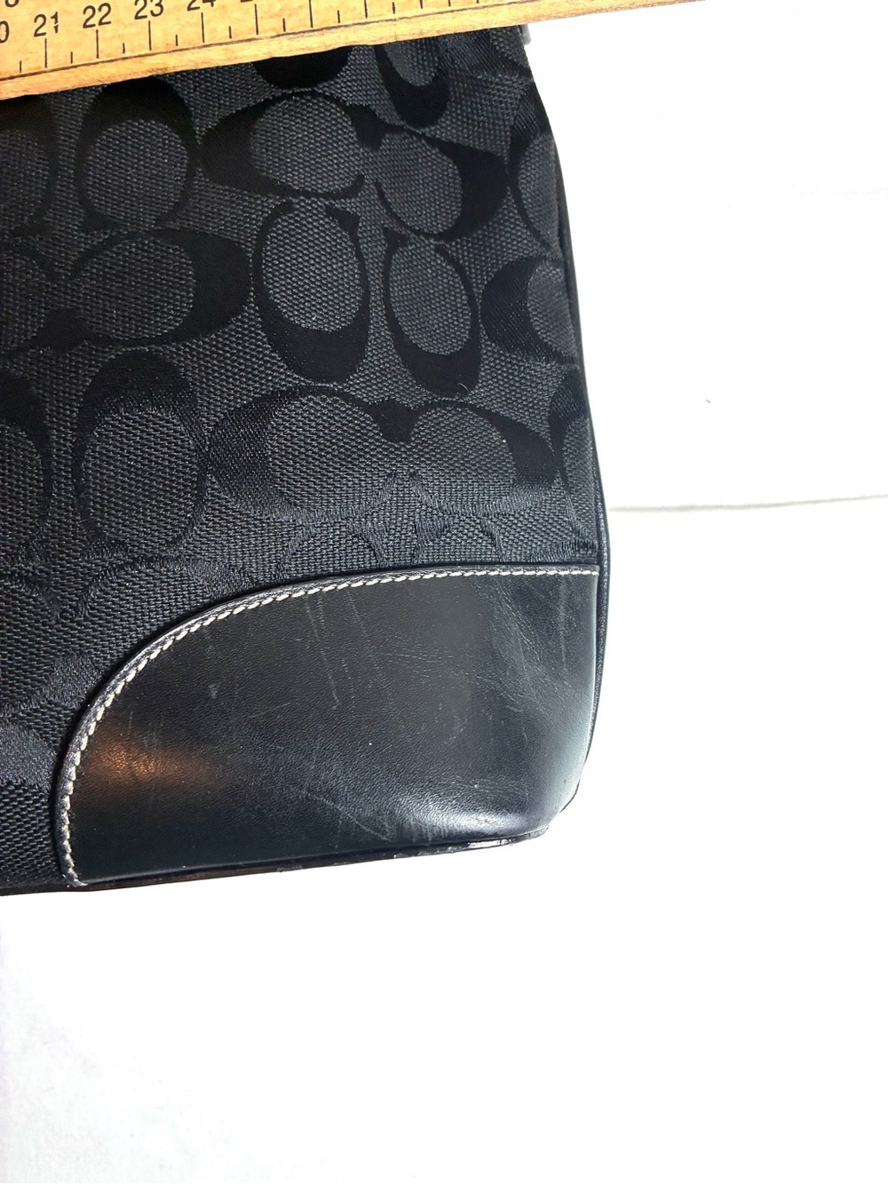 Coach Chelsea 6346 Black Signature Jacquard Leather Hobo Shoulder Bag - Picture 6 of 15